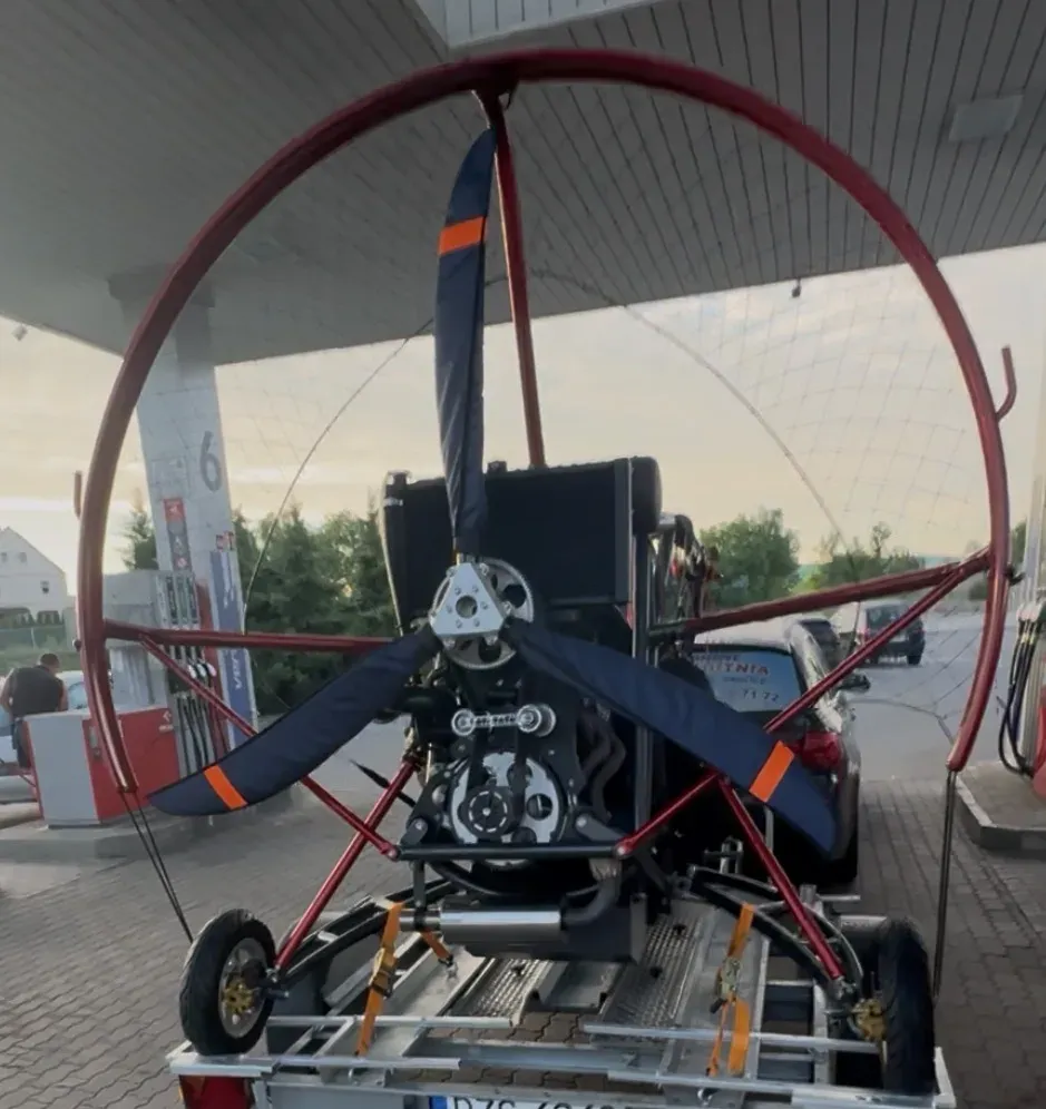 Widok z motoparalotni na okolicę Zgorzelca